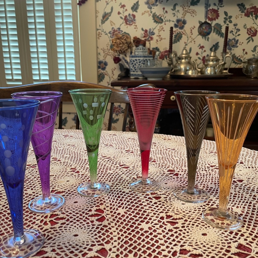 Mikasa liqueur stems multi color/design
